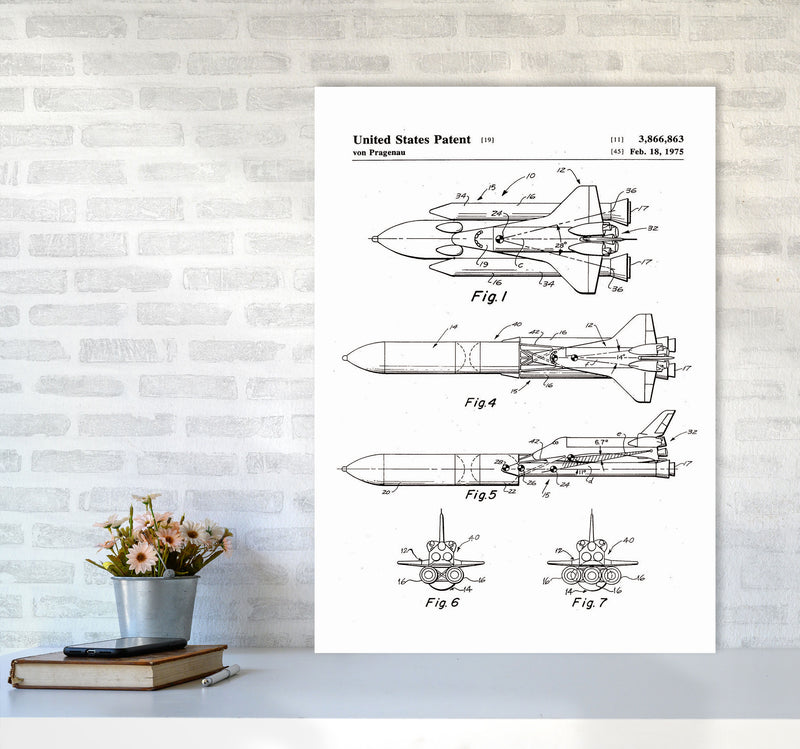 Space Shuttle Patent Art Print by Jason Stanley A1 Black Frame