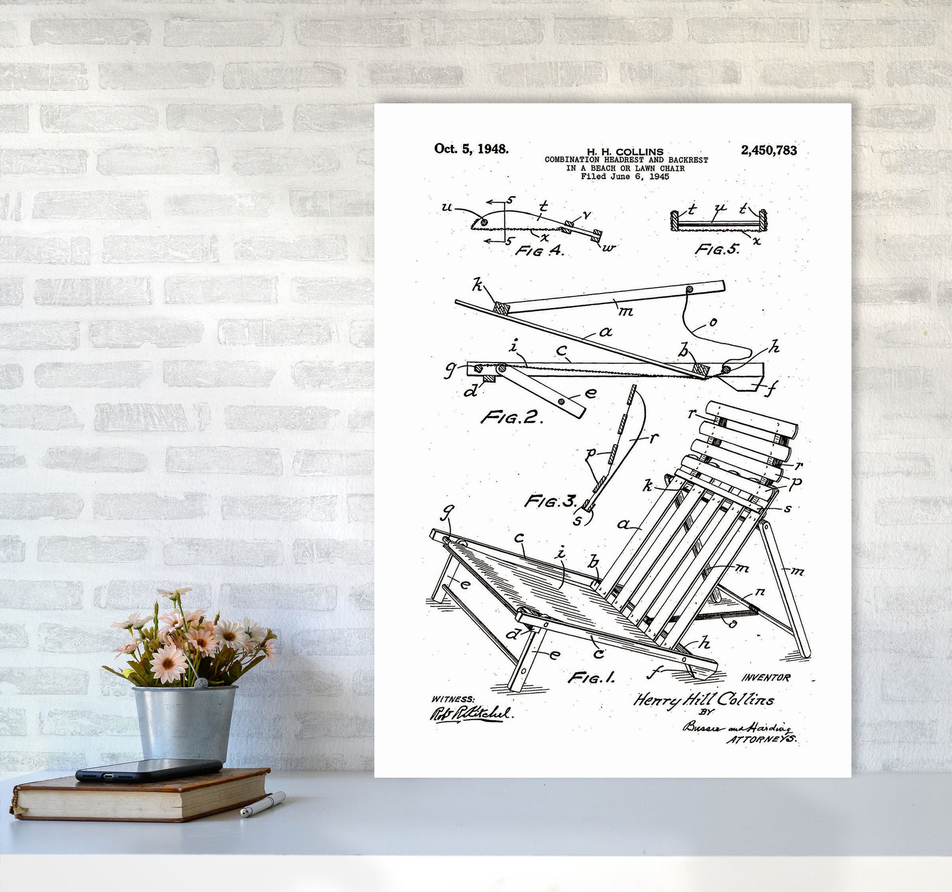 Beach Chair Patent Art Print by Jason Stanley A1 Black Frame