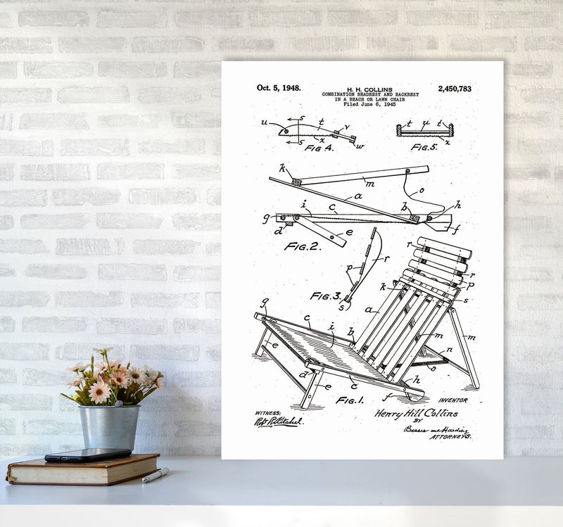 Beach Chair Patent Art Print by Jason Stanley A1 Black Frame
