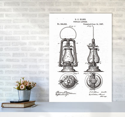 Vintage Lamp Patent Art Print by Jason Stanley A1 Black Frame