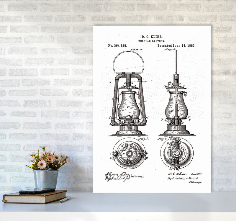Vintage Lamp Patent Art Print by Jason Stanley A1 Black Frame