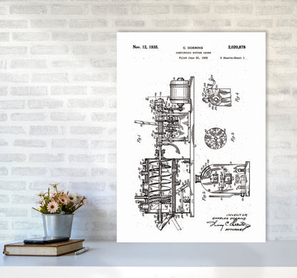 Butter Churn Patent Art Print by Jason Stanley A1 Black Frame