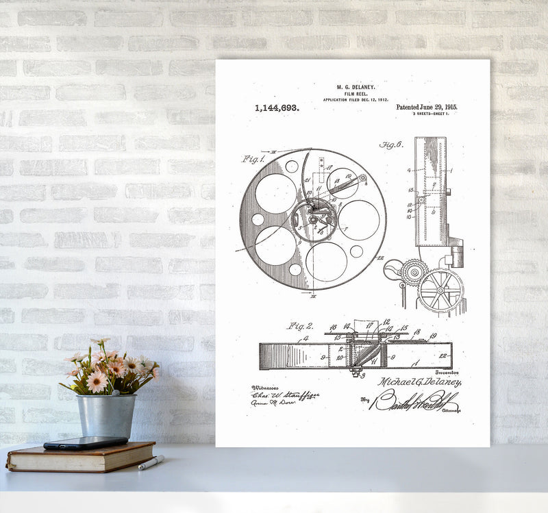 Film Reel Patent 2 Art Print by Jason Stanley A1 Black Frame