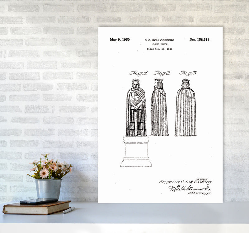 Chess Piece Patent Art Print by Jason Stanley A1 Black Frame