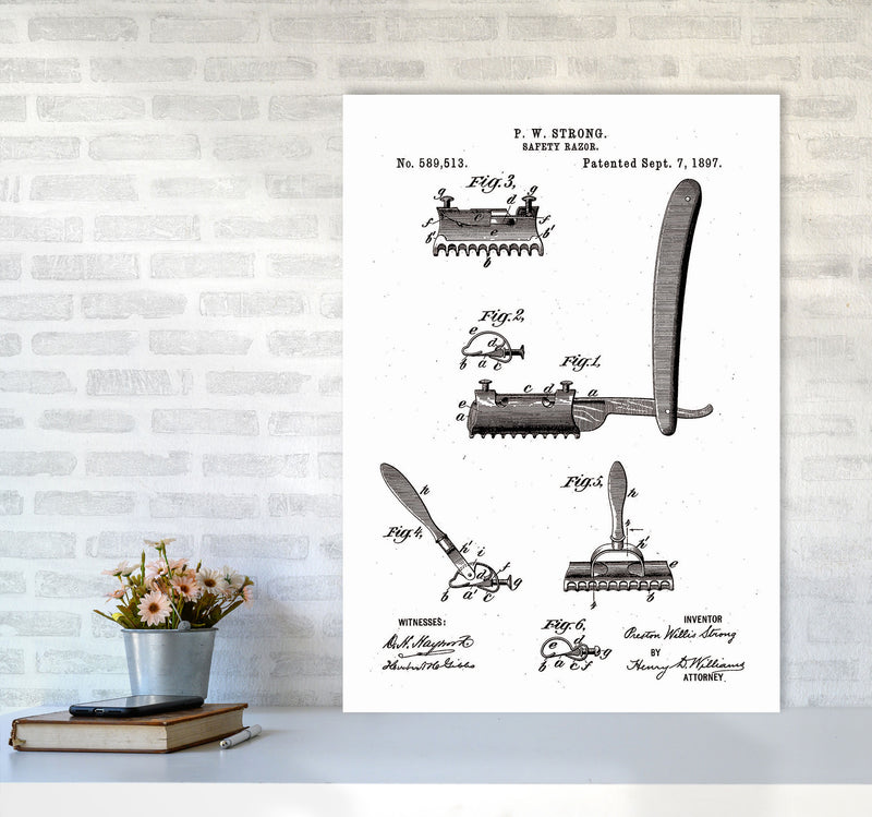 Safety Razor Patent Art Print by Jason Stanley A1 Black Frame