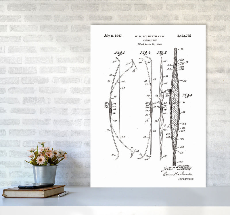 Archery Bow Patent Art Print by Jason Stanley A1 Black Frame