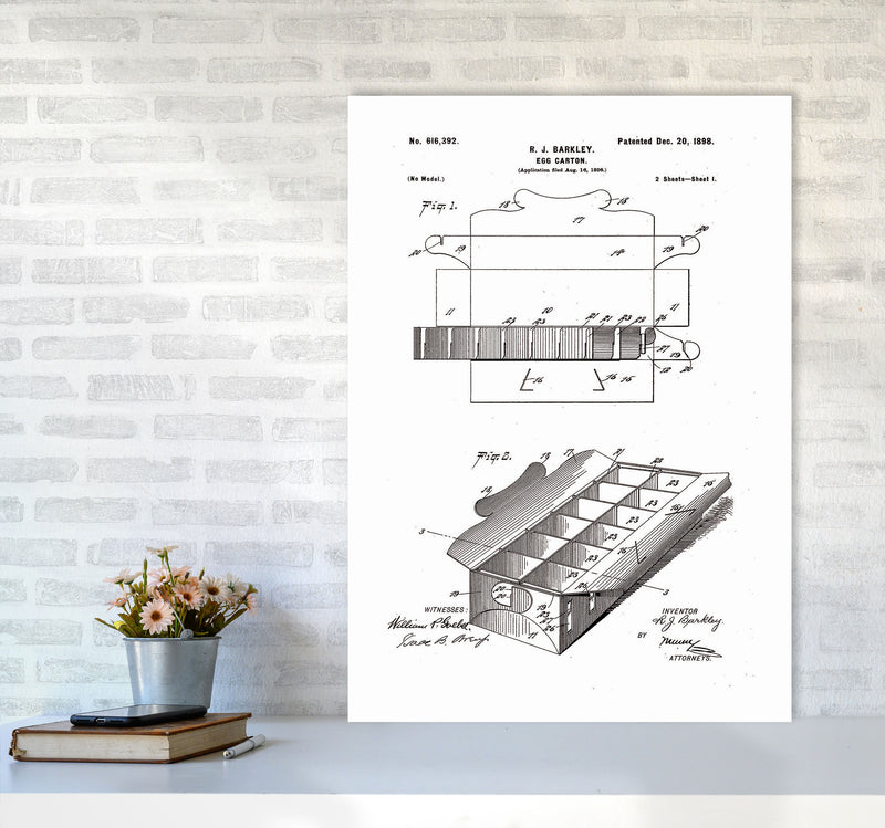 Egg Carton Patent Art Print by Jason Stanley A1 Black Frame