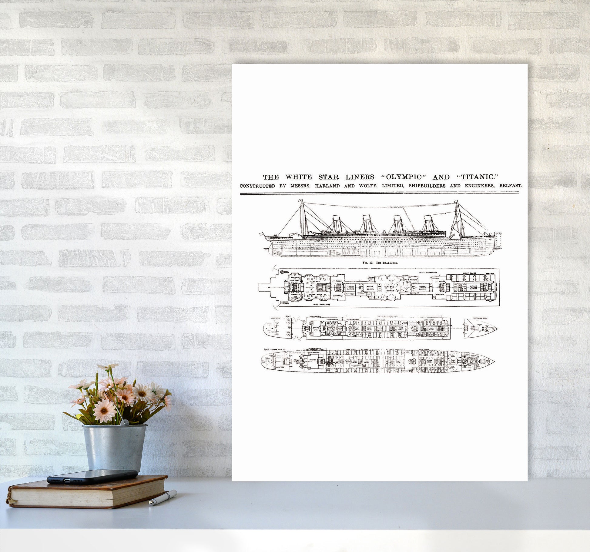 Titanic Patent 2 Art Print by Jason Stanley A1 Black Frame