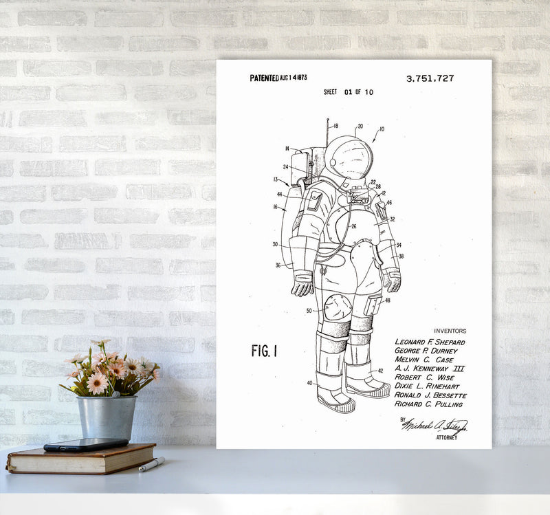 Spacesuit Patent Art Print by Jason Stanley A1 Black Frame