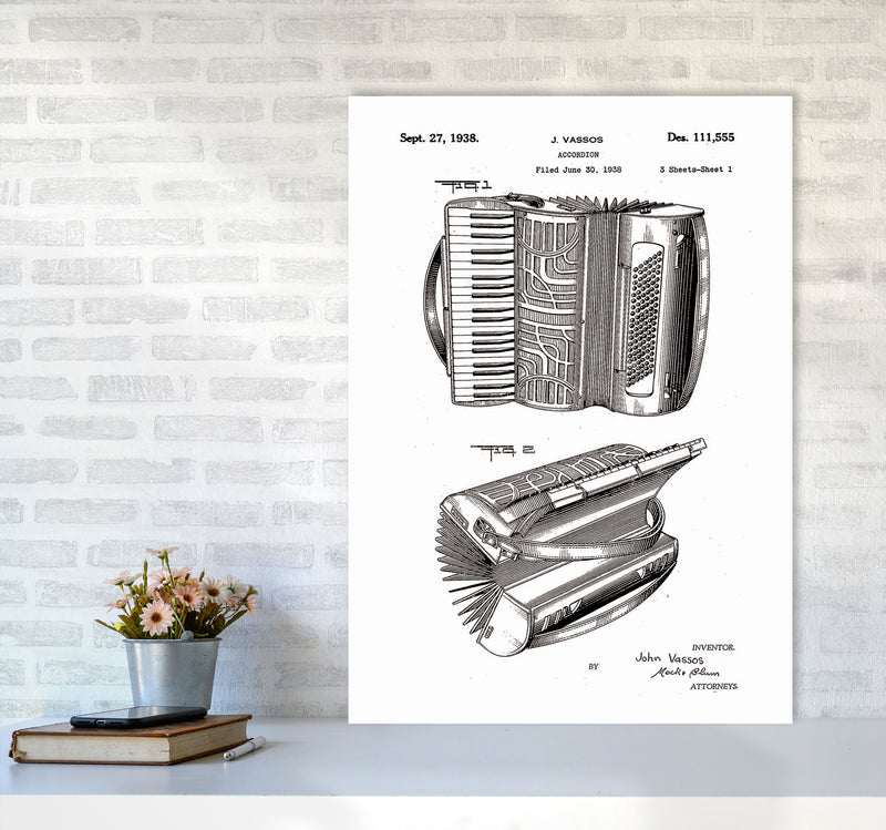 Accordian Patent Art Print by Jason Stanley A1 Black Frame