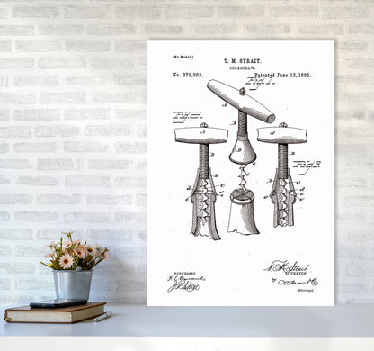 Corkscrew Patent Art Print by Jason Stanley A1 Black Frame