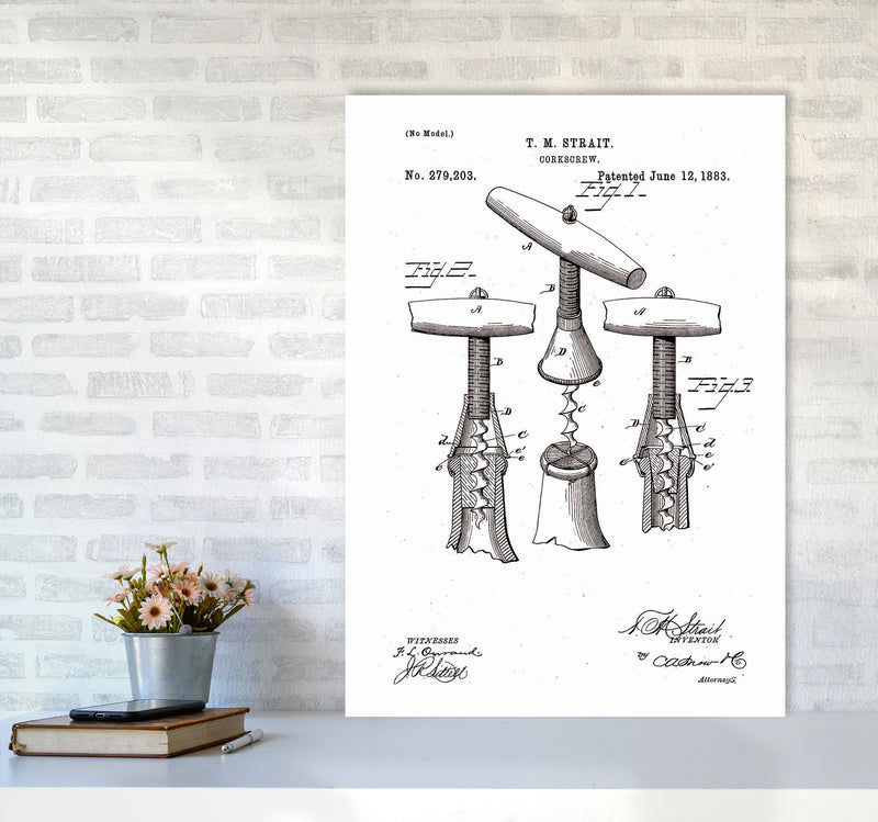 Corkscrew Patent Art Print by Jason Stanley A1 Black Frame