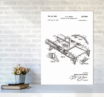 Catamaran Patent Art Print by Jason Stanley A1 Black Frame
