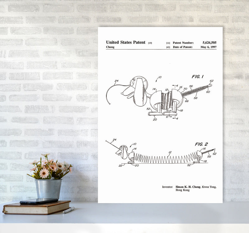Slinky Dog Patent Art Print by Jason Stanley A1 Black Frame