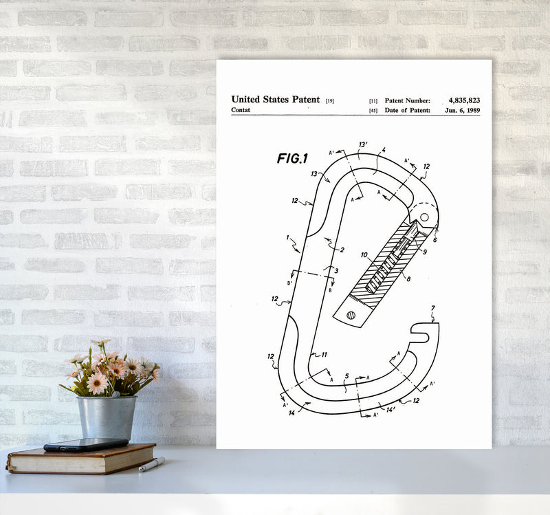 Caribiner Patent Art Print by Jason Stanley A1 Black Frame