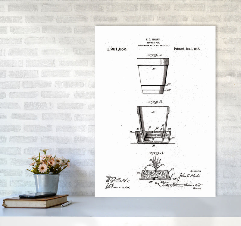 Flower Pot Patent Art Print by Jason Stanley A1 Black Frame