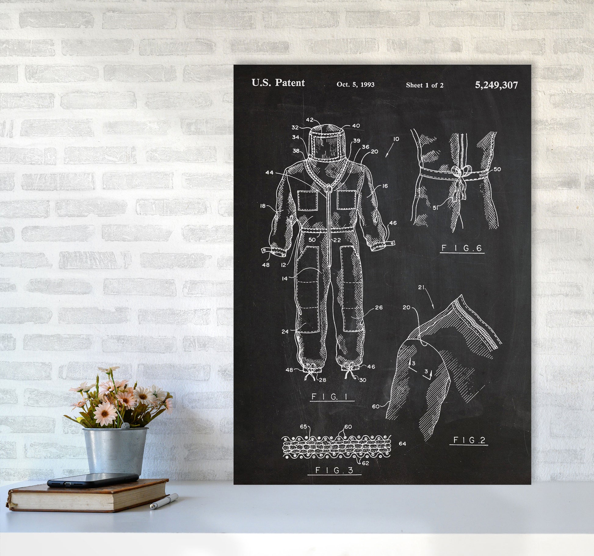 Bee Suit Patent Art Print by Jason Stanley A1 Black Frame