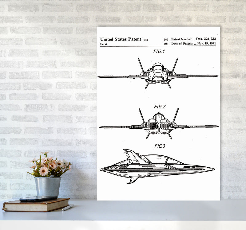 Batwing Patent Art Print by Jason Stanley A1 Black Frame