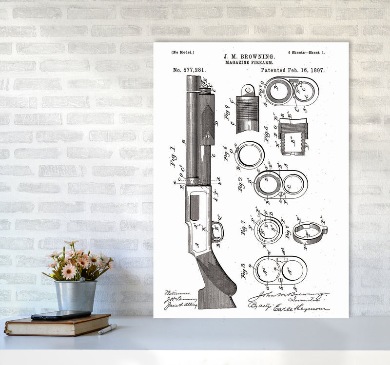 Shotgun Patent Art Print by Jason Stanley A1 Black Frame