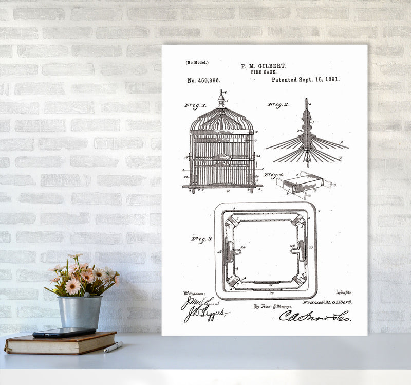 Bird Cage Patent Art Print by Jason Stanley A1 Black Frame