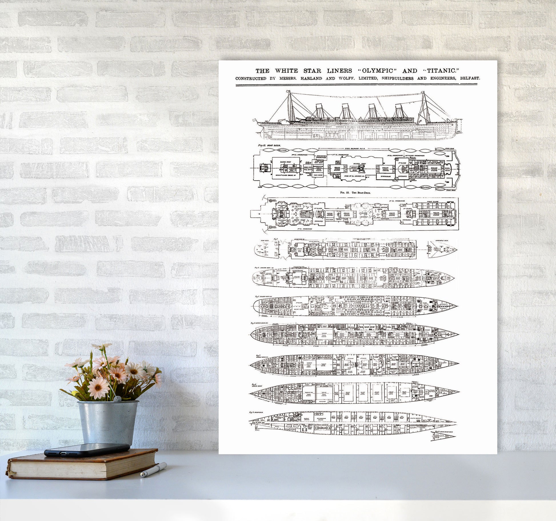 Titanic Patent Art Print by Jason Stanley A1 Black Frame