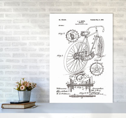 Bicycle Patent Art Print by Jason Stanley A1 Black Frame
