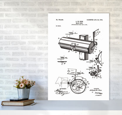Mailbox Patent Art Print by Jason Stanley A1 Black Frame