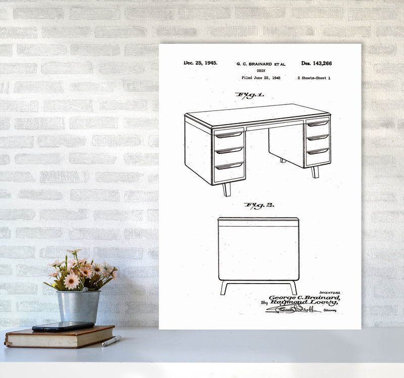 Desk Patent Art Print by Jason Stanley A1 Black Frame