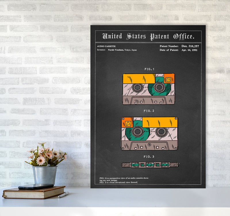 Casette Tape Art Print by Jason Stanley A1 Black Frame