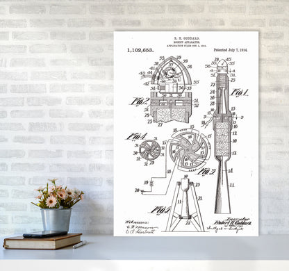 Rocket Patent Art Print by Jason Stanley A1 Black Frame