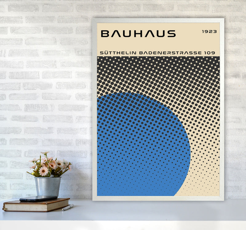 Bauhaus Geometric Blue Vibe II Art Print by Jason Stanley A1 Oak Frame