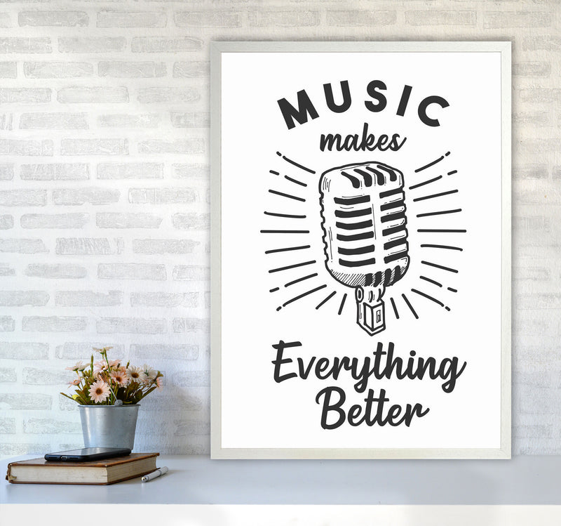 Music Makes Everything Better Art Print by Jason Stanley A1 Oak Frame