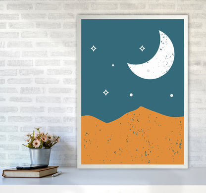 Moonrise Over The Mountain Art Print by Jason Stanley A1 Oak Frame