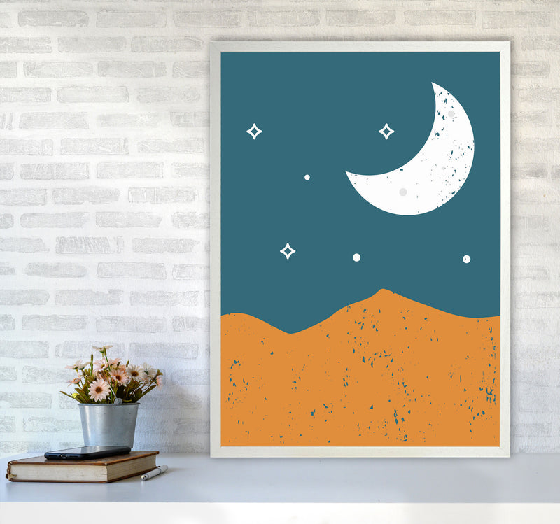 Moonrise Over The Mountain Art Print by Jason Stanley A1 Oak Frame