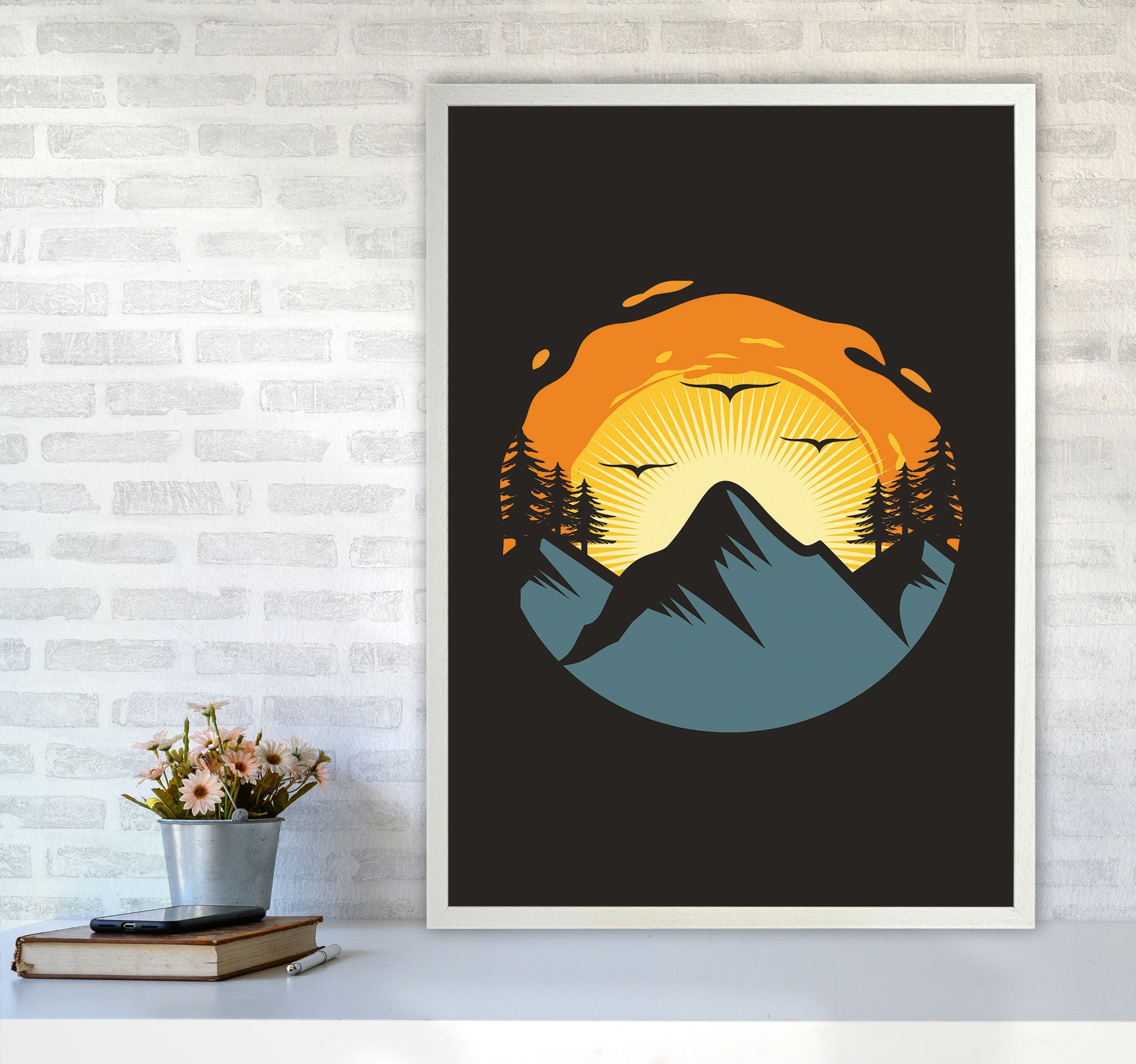 Sensets Are For The Birds Art Print by Jason Stanley A1 Oak Frame