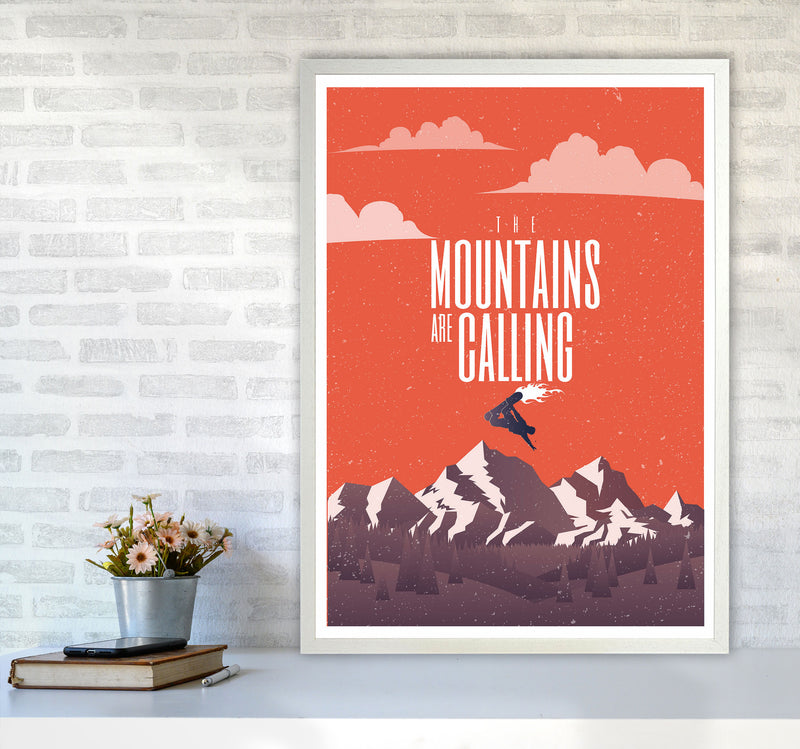 The Mountains Are Calling Art Print by Jason Stanley A1 Oak Frame
