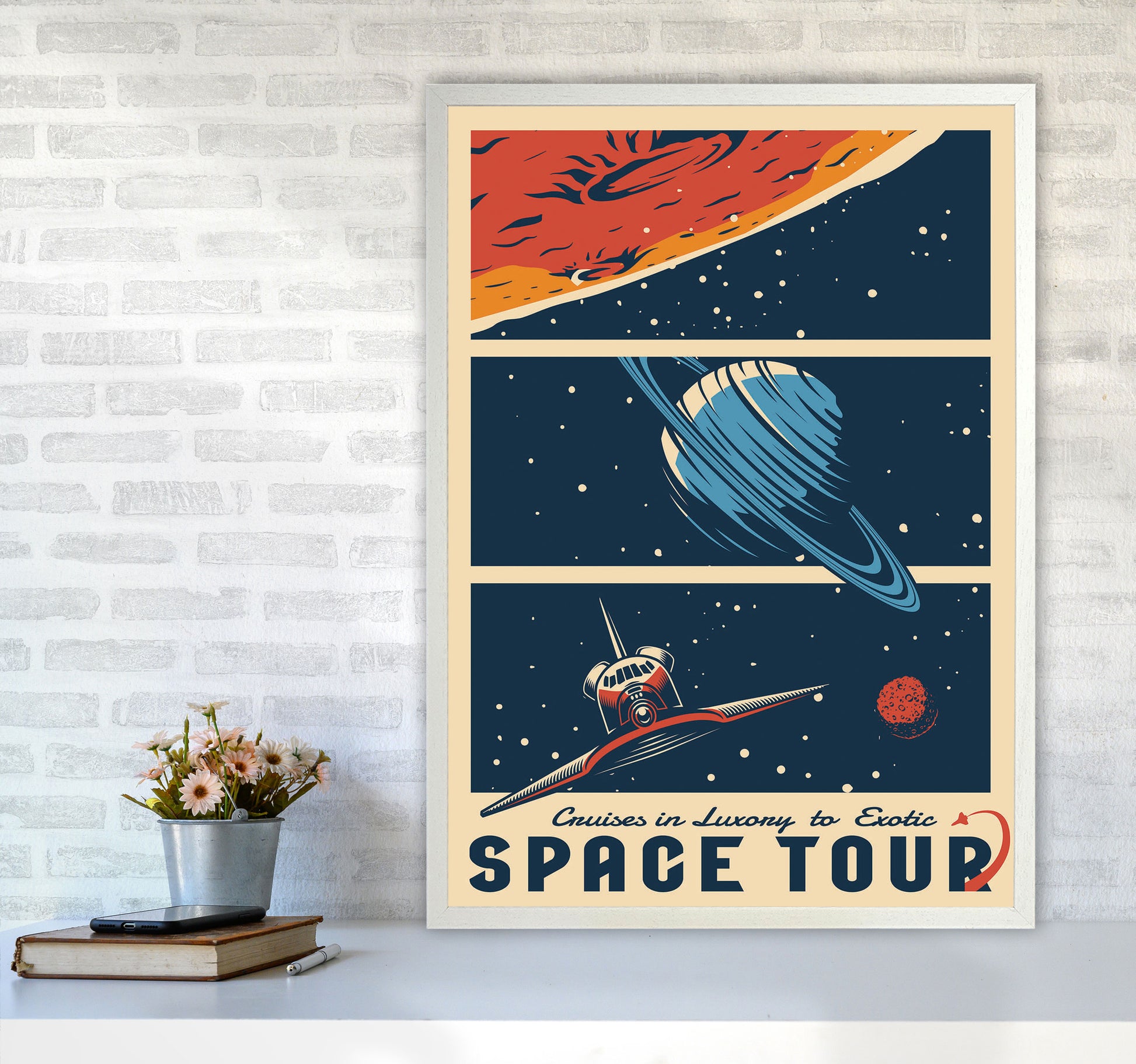 Outer Space Series - #18 Art Print by Jason Stanley A1 Oak Frame