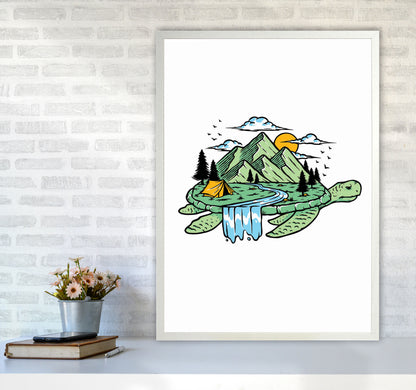 Turtles All The Way Down Art Print by Jason Stanley A1 Oak Frame