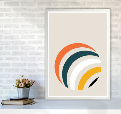 Retro Geometric Circle 1 Art Print by Jason Stanley A1 Oak Frame