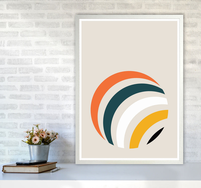 Retro Geometric Circle 1 Art Print by Jason Stanley A1 Oak Frame