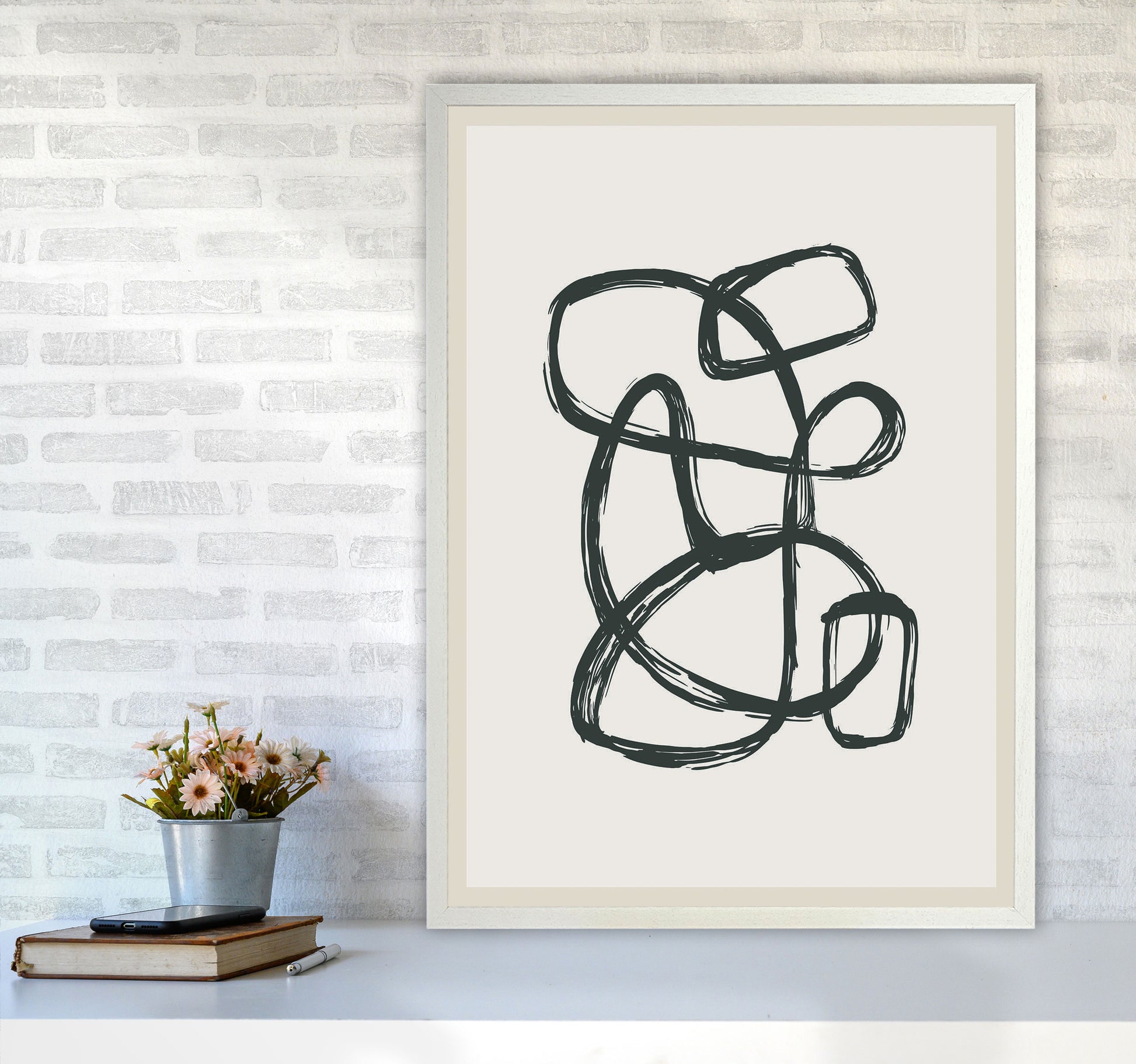 Modern Abstract Shapes 1 Art Print by Jason Stanley A1 Oak Frame