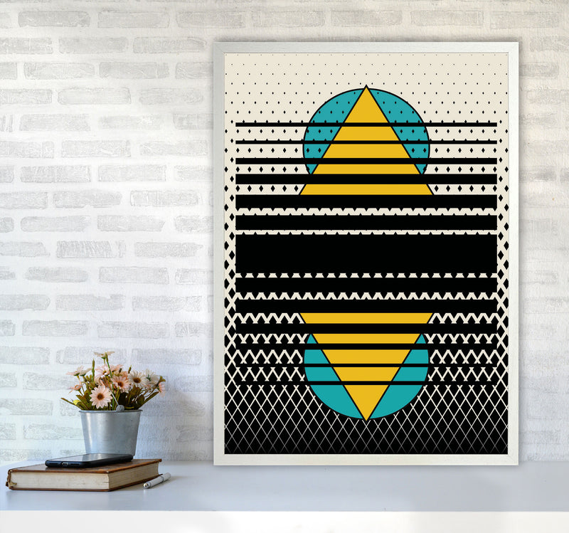 Geometric Suns Pattern Art Print by Jason Stanley A1 Oak Frame