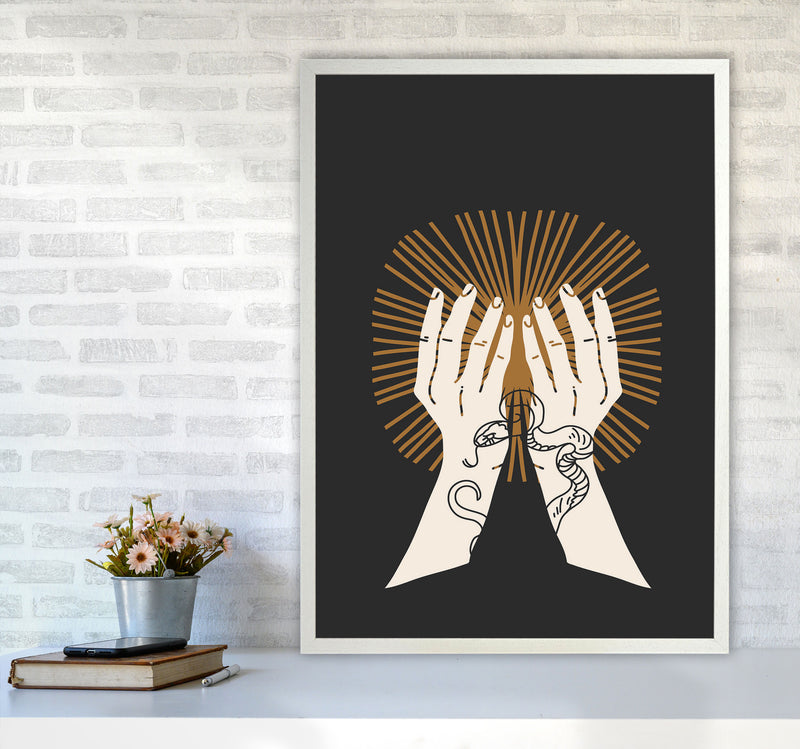 Hand Drawn Spiritual Art Print by Jason Stanley A1 Oak Frame
