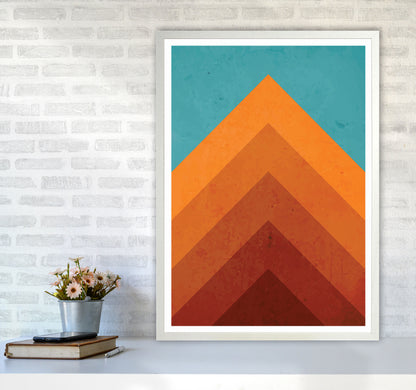Orange Peak Mountain Art Print by Jason Stanley A1 Oak Frame