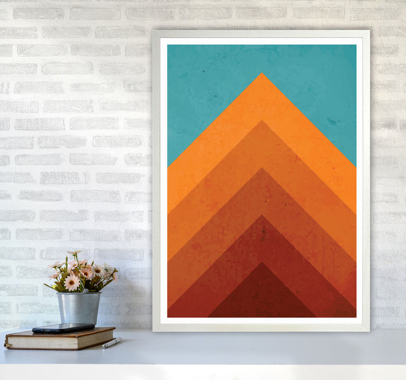 Orange Peak Mountain Art Print by Jason Stanley A1 Oak Frame
