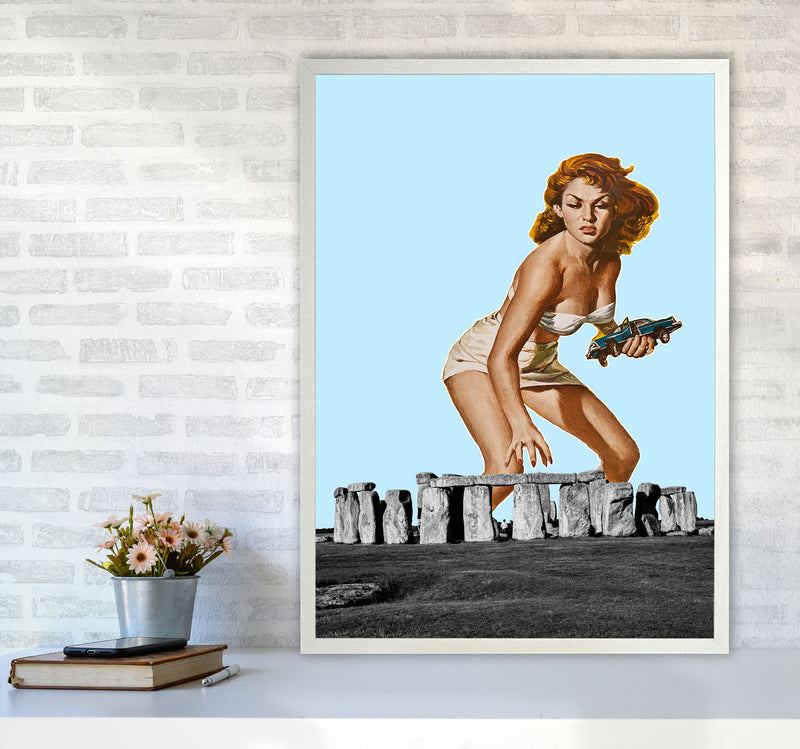 Attack On Stonehenge Art Print by Jason Stanley A1 Oak Frame