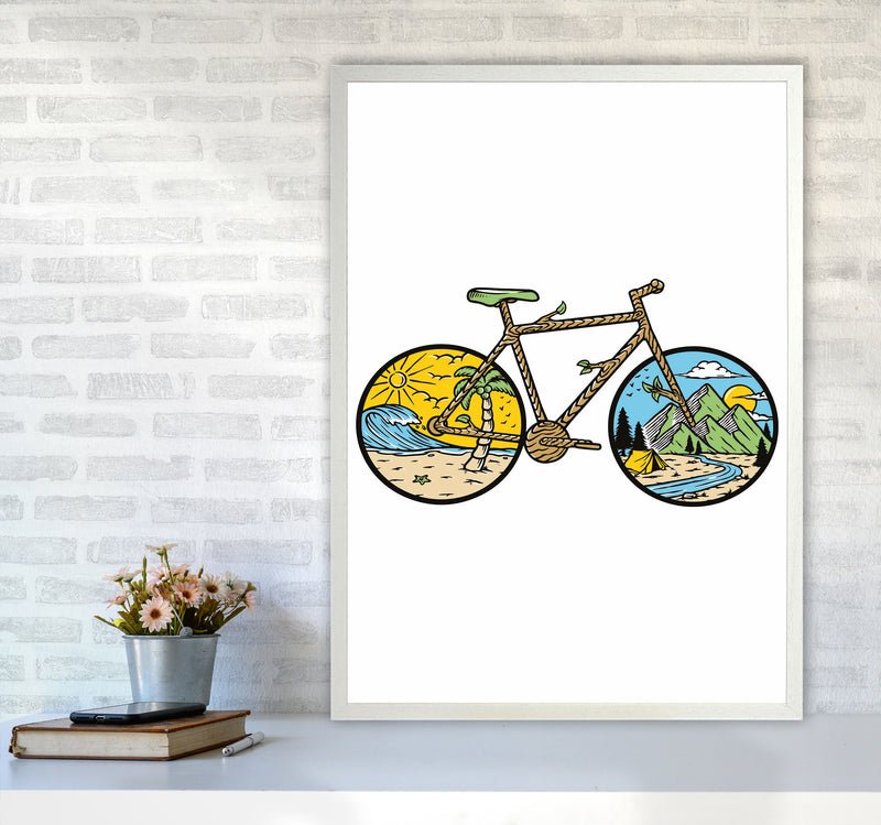 Best Bike Ride Ever Art Print by Jason Stanley A1 Oak Frame