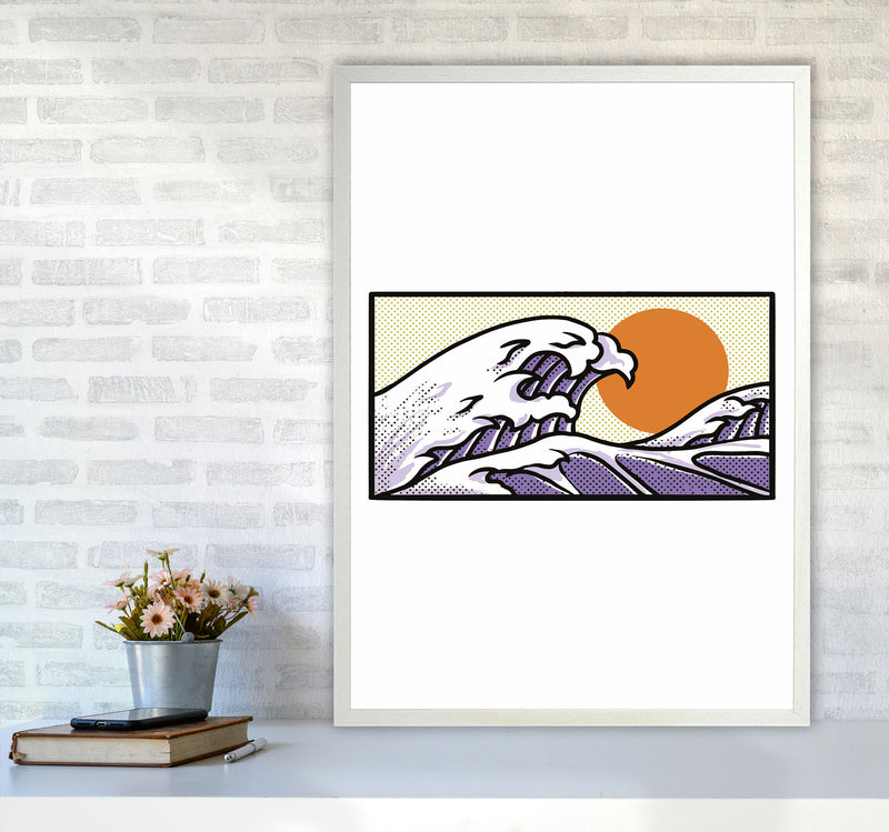 Japanese Wave Vibes Art Print by Jason Stanley A1 Oak Frame