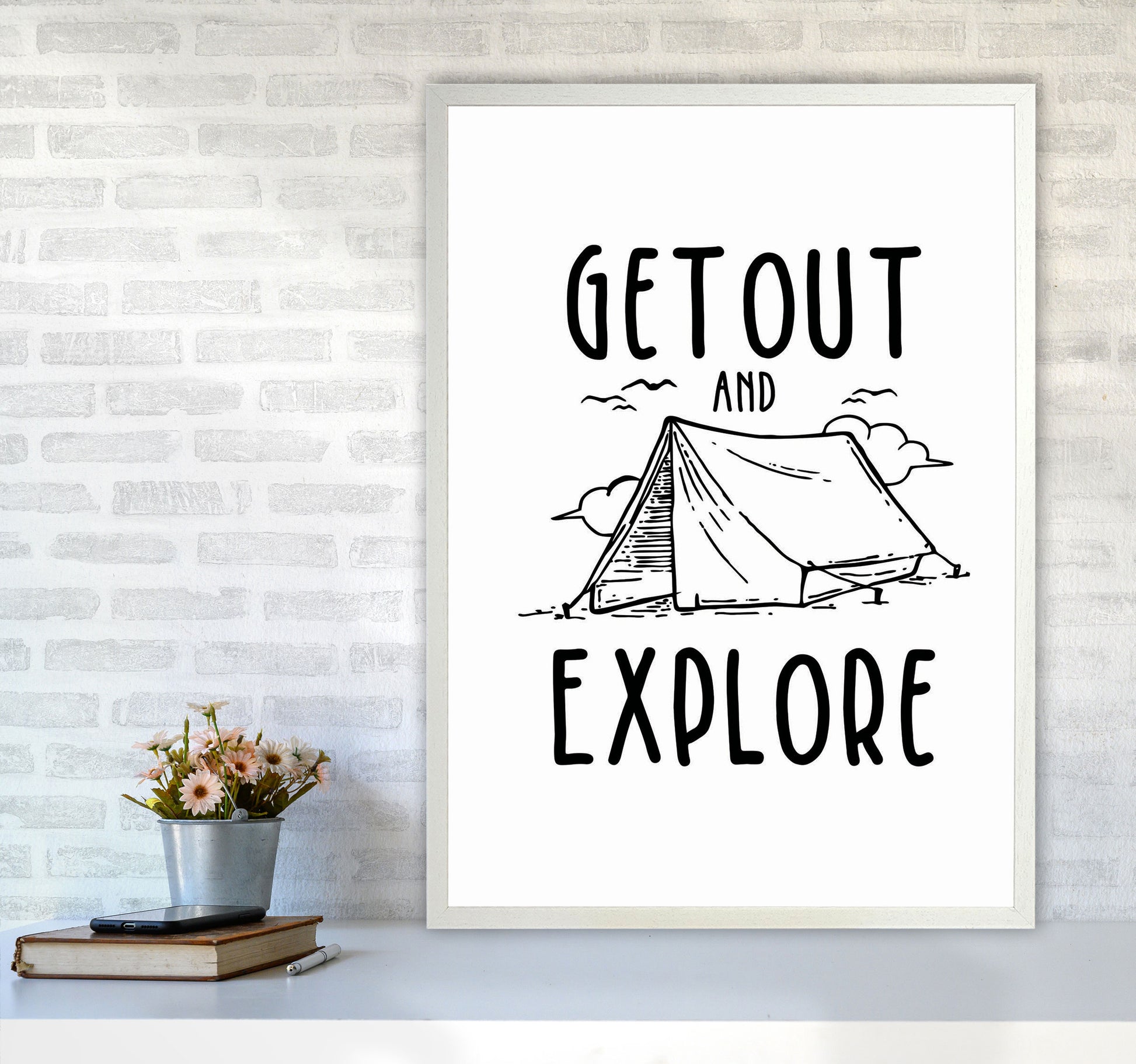 Get Out And Explore Art Print by Jason Stanley A1 Oak Frame