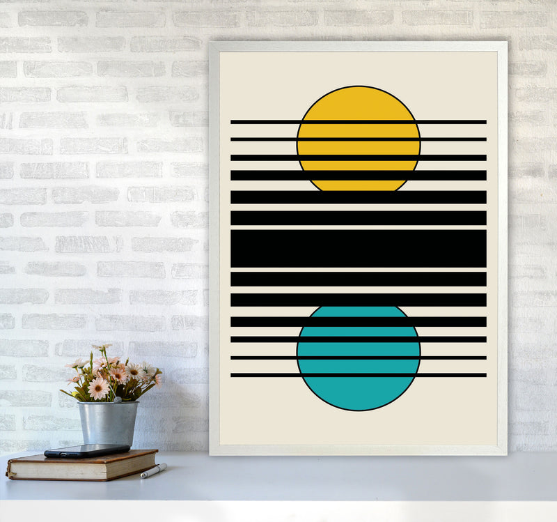 Geometric Suns III Art Print by Jason Stanley A1 Oak Frame